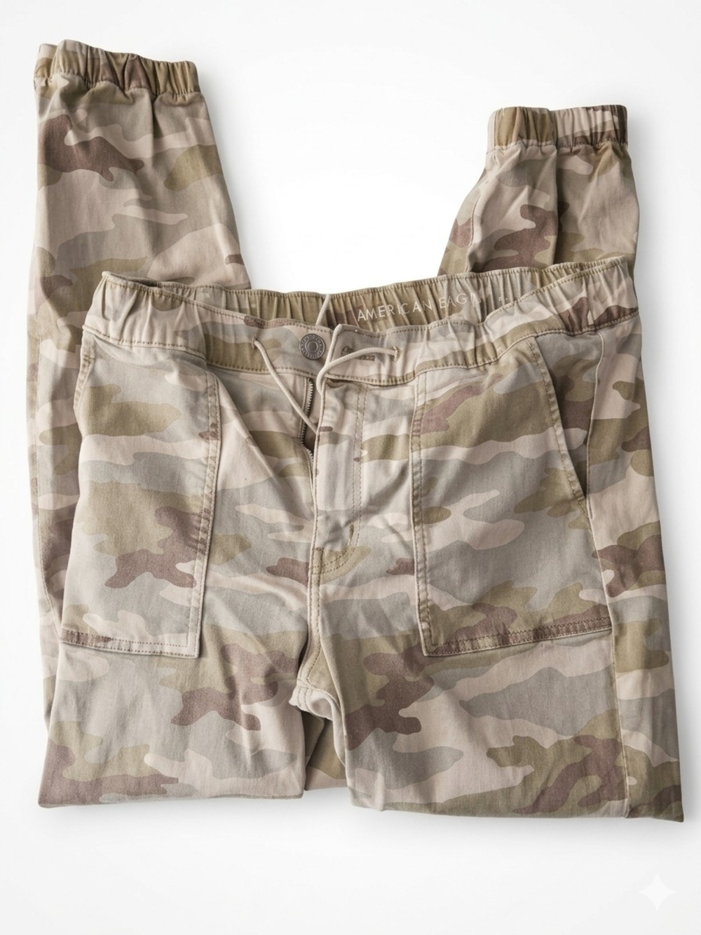 American Eagle Outfitters Kids Camo Joggers - Beige & Olive